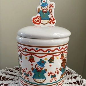 MC Teleflora Vintage Christmas Gingerbread Snowman Cookie Jar